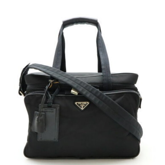 Prada tote bag Crossbody nylon leather black - Picture 1 of 9